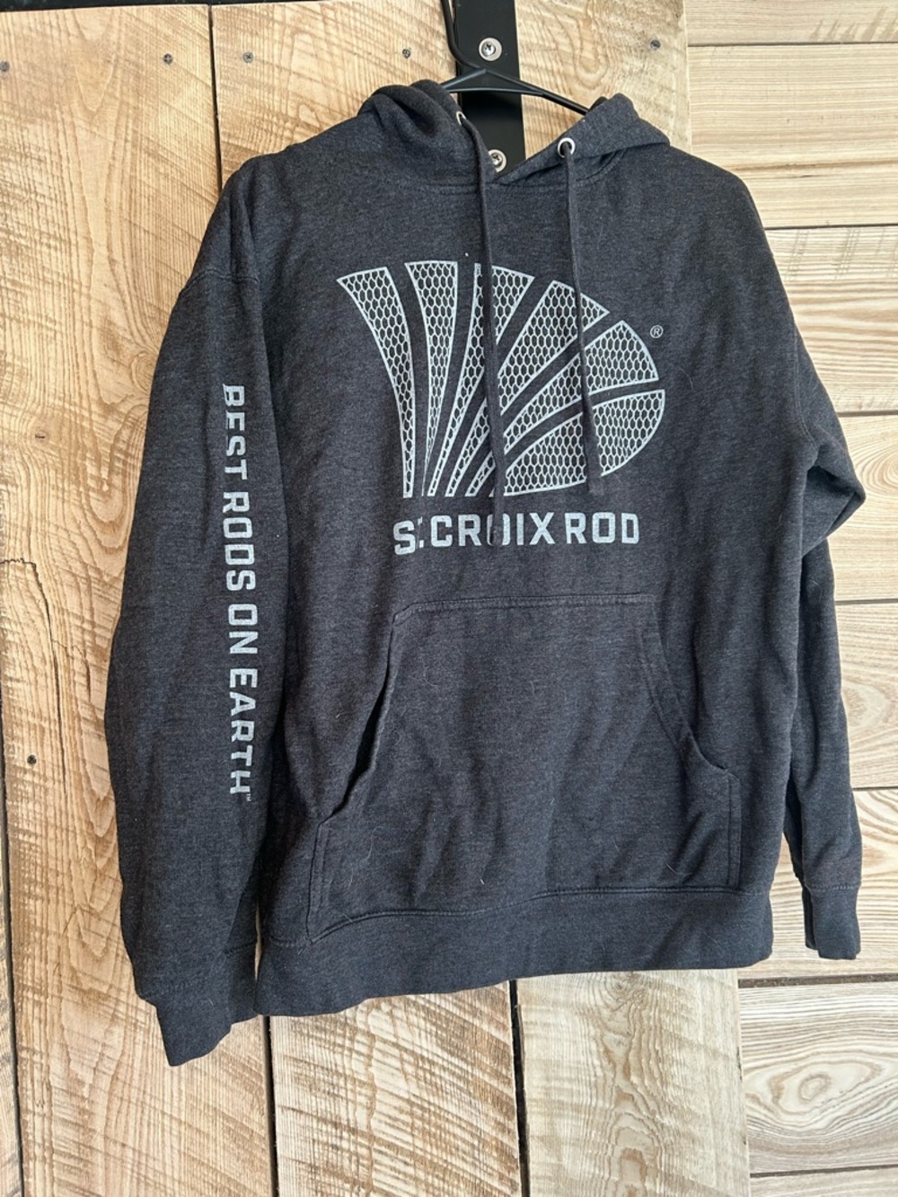 S. Croix Rod Charcoal Graphic Hoodie - Women's Pullover